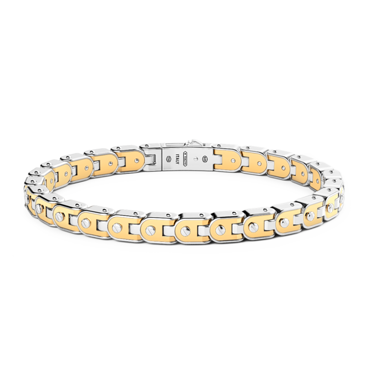 Zancan silver and rose gold men’s bracelet.
