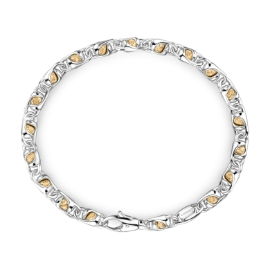 Pulsera Zancan con cadena de plata y oro rosa para hombre.