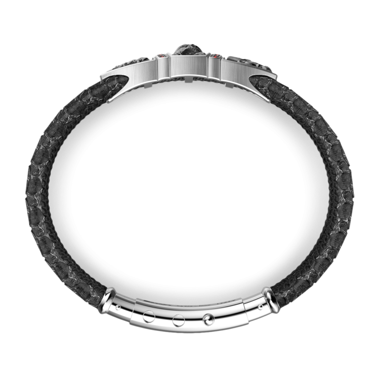 Zancan-Armband aus Leder mit Totenkopf.