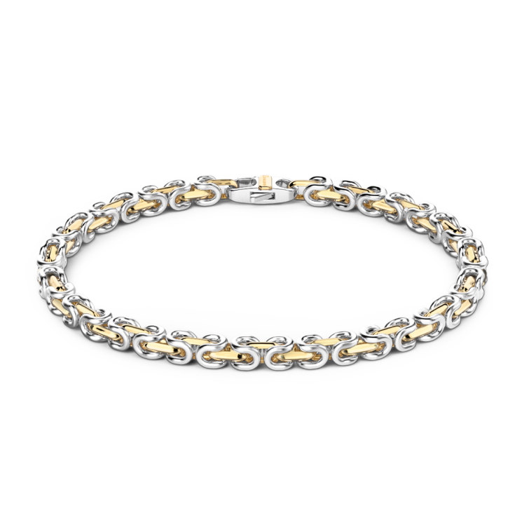 Bracciale da uomo Zancan catena in argento e oro 18k.