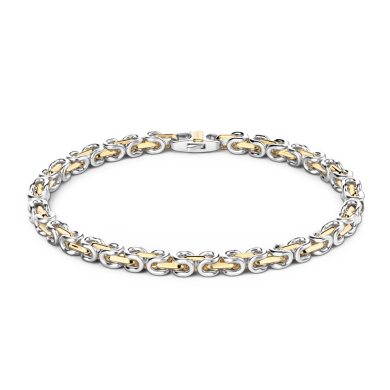 Zancan-Herrenkettenarmband aus Silber und Roségold.