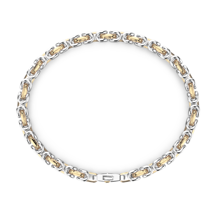 Zancan silver and rose gold chain men’s bracelet.