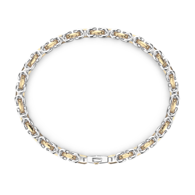 Zancan-Herrenkettenarmband aus Silber und Roségold.