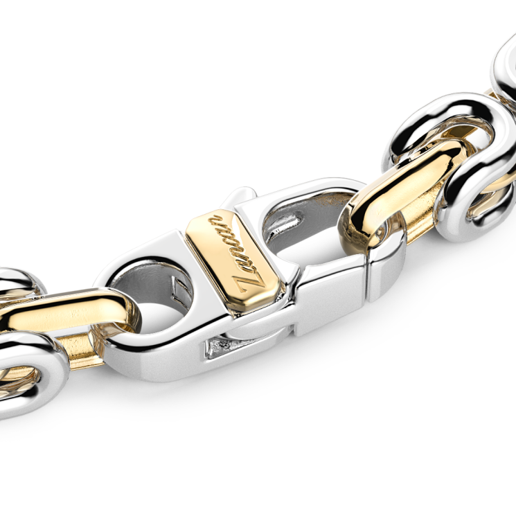 Zancan silver and rose gold chain men’s bracelet.