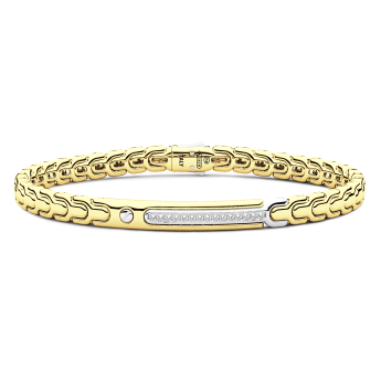 Bracelet Zancan en or 18 carats avec plaque et diamants.