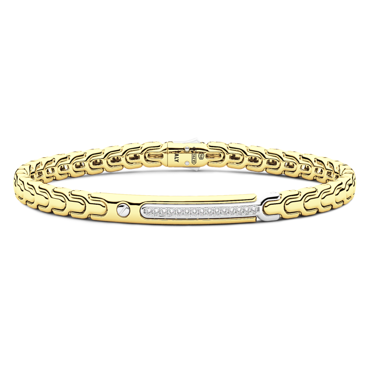 Bracelet Zancan en or 18 carats avec plaque et diamants.