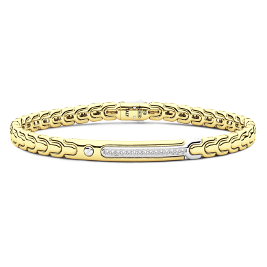 Bracelet Zancan en or 18 carats avec plaque et diamants.