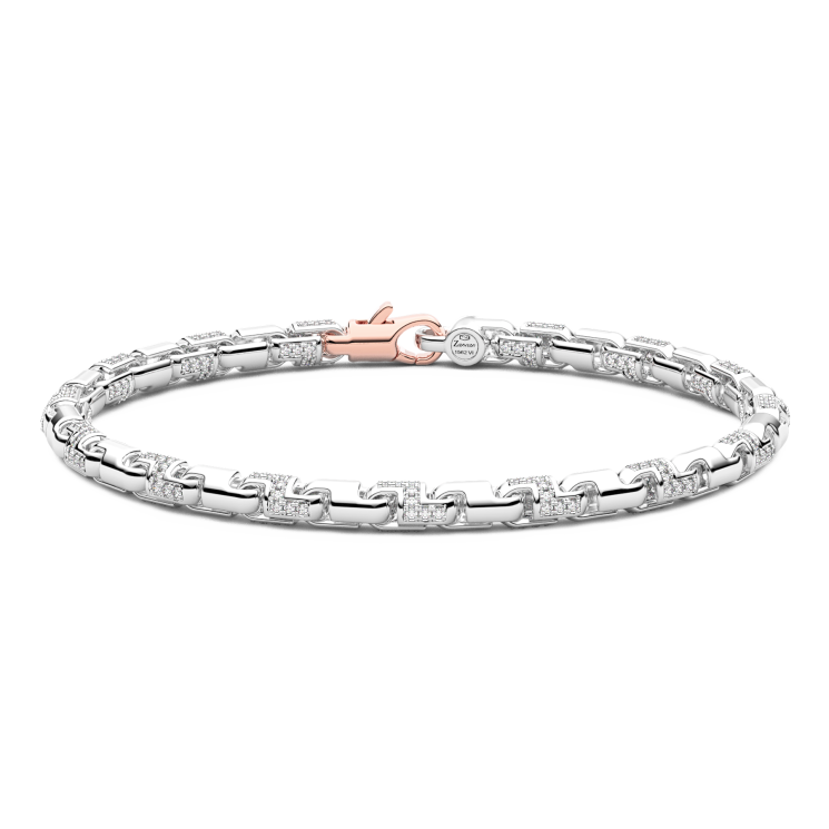 Bracelet Zancan en or blanc 18 carats et diamants.