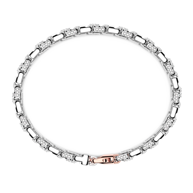 Bracelet Zancan en or blanc 18 carats et diamants.