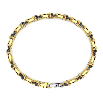 Bracciale Zancan in oro giallo 18kt e diamanti neri. 2
