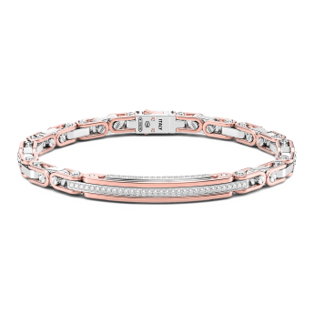 Bracelet Zancan en or 18 carats et diamants avec plaque centrale.