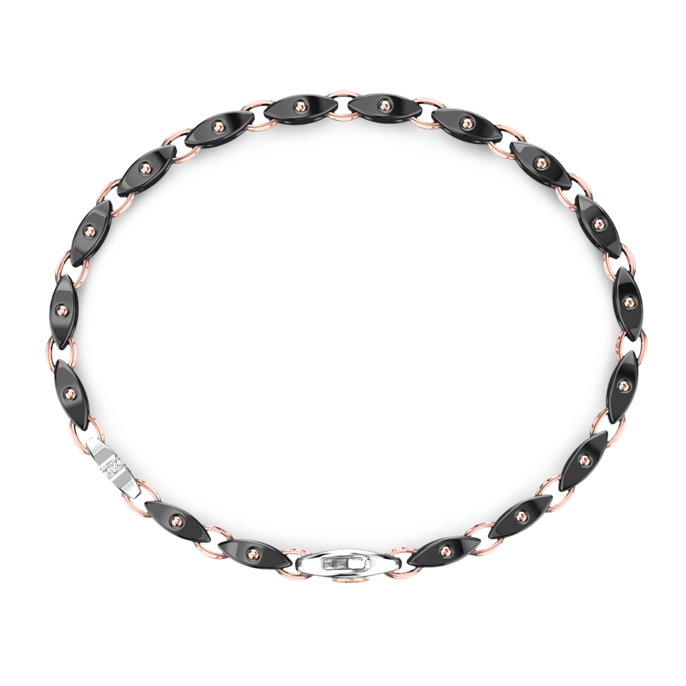 Bracciale Zancan in oro 18kt e ceramica nera.