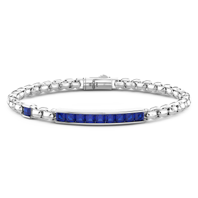 Bracciale Zancan in argento con targa centrale e pietre naturali.