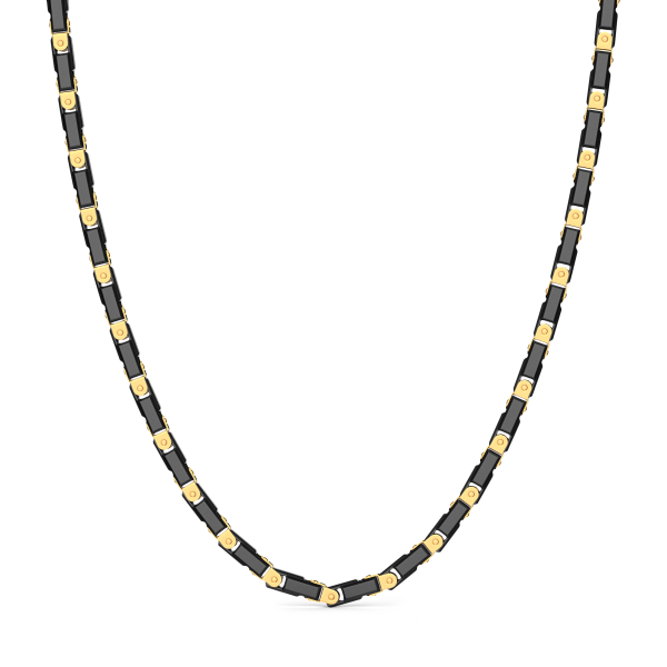 Zancan 18k gold and black ceramic necklace.