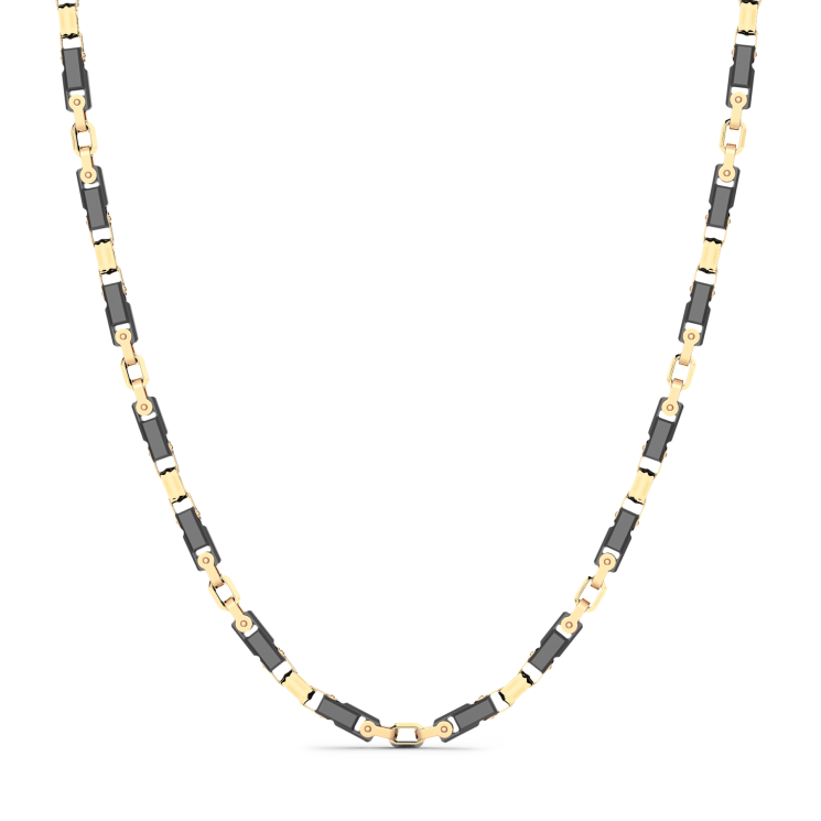Zancan 18k gold and black ceramic necklace.