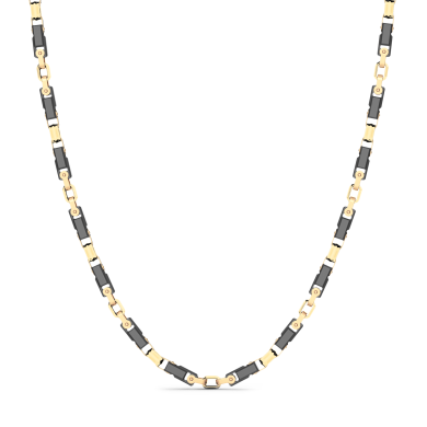 Zancan 18k gold and black ceramic necklace.