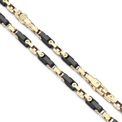 Zancan 18k gold and black ceramic necklace.