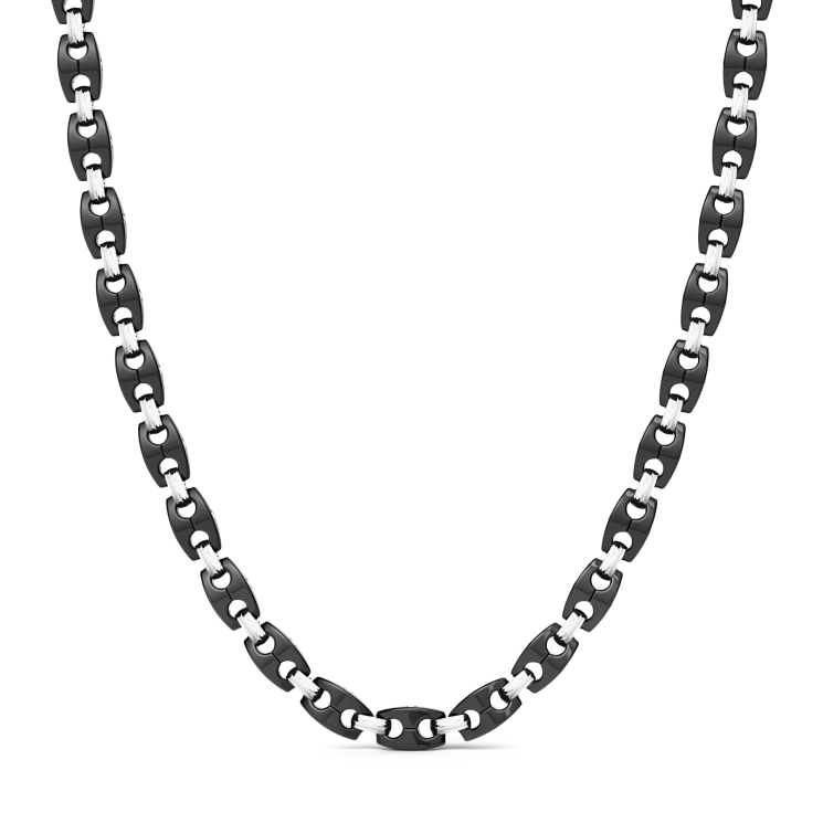 Collana Zancan in oro 18kt, ceramica nera e diamanti.