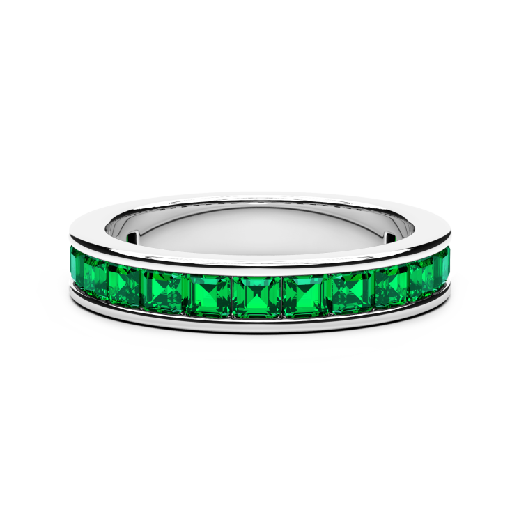 Zancan band ring in sterling silver and natural stones.