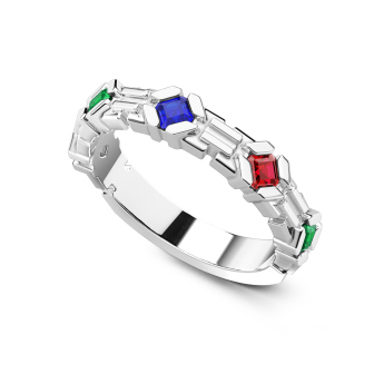 Anello a fascia Zancan in argento e pietre naturali. 2