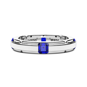 Anello a fascia Zancan in argento e pietre naturali.