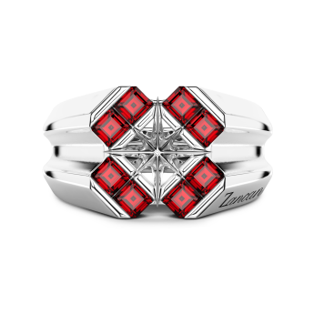 Anello chevalier Zancan in argento e pietre naturali.