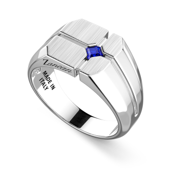 Anello chevalier Zancan in argento e pietre naturali. 2