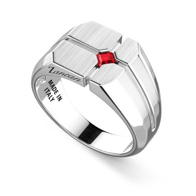 Anello chevalier Zancan in argento e pietre naturali.