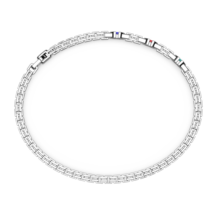 Zancan silver bracelet with natural stones.