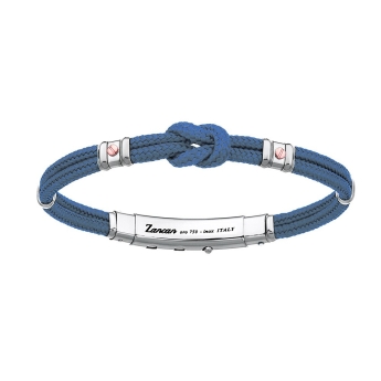 Zancan kevlar bracelet with nautical knot and rose gold screws.