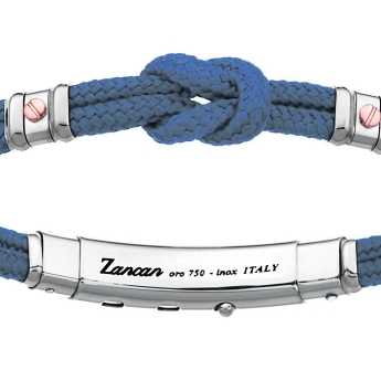 Zancan-Armband aus Kevlar mit Seemannsknoten und Schrauben aus Roségold. 2