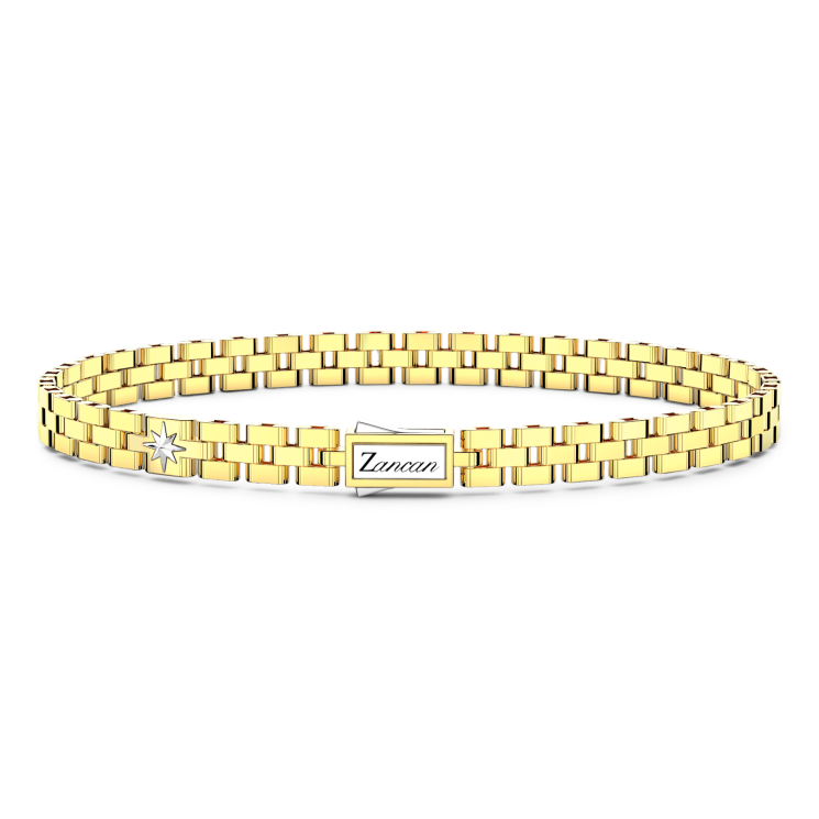 Pulsera Zancan de oro blanco con diamantes.