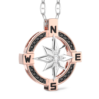 Zancan-Kette aus Gold mit Windrosenanhänger und Diamanten. 2
