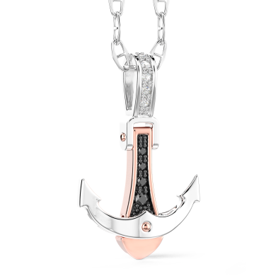 Zancan-Kette aus Gold mit Windrosenanhänger und Diamanten.