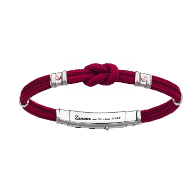 Bracciale Zancan in kevlar con nodo nautico e viti in oro rosa.