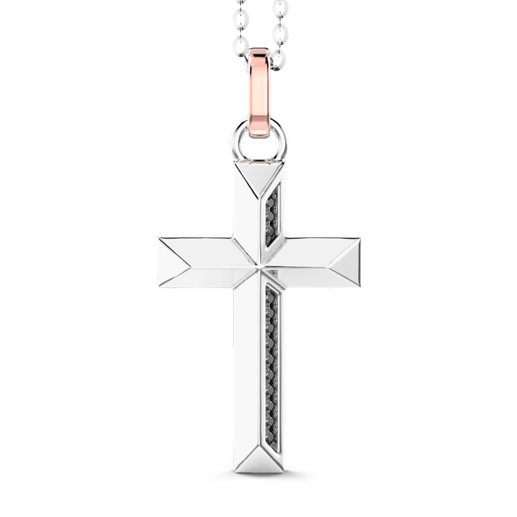 Collana Zancan in oro con pendente a croce e diamanti.