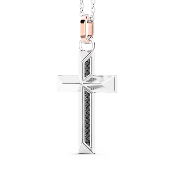 Collana Zancan in oro con pendente a croce e diamanti. 2