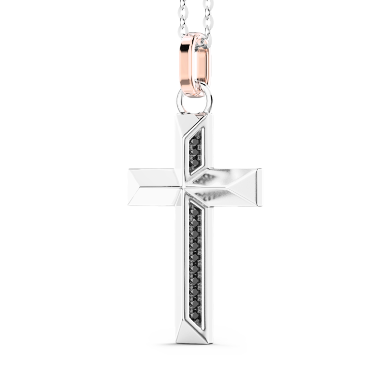 Collana Zancan in oro con pendente a croce e diamanti.