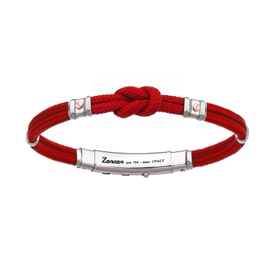Bracciale Zancan in kevlar con nodo nautico e viti in oro rosa.