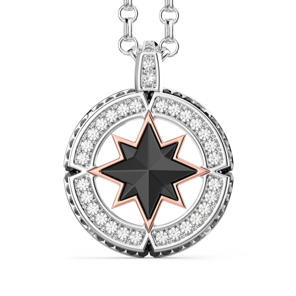 Collana a rosa dei venti Zancan in oro e diamanti.