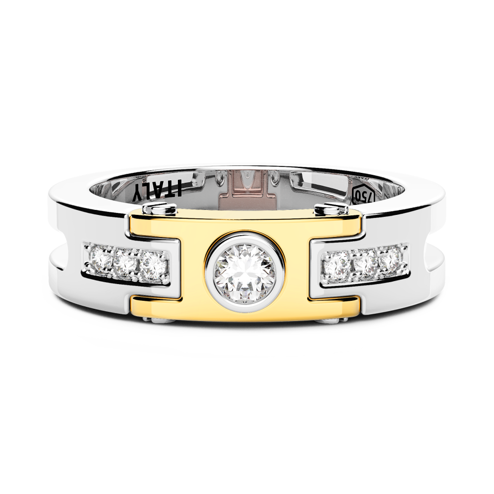 Anello Zancan in oro 18kt con diamante solitario.