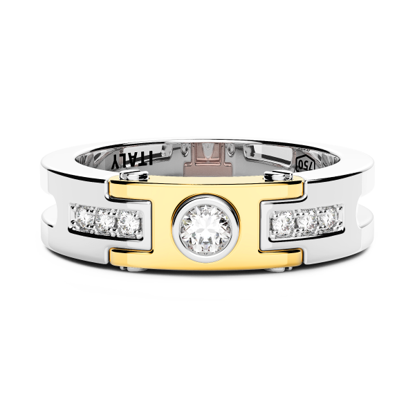 Anello Zancan in oro 18kt con diamante solitario.
