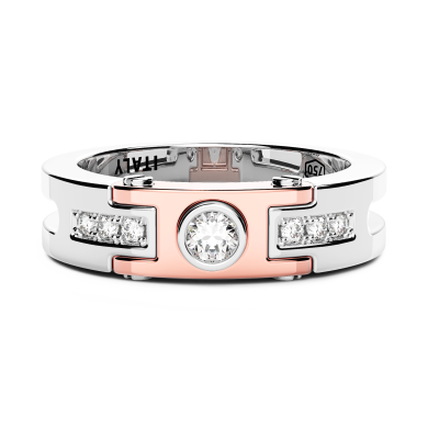Anello Zancan in oro 18kt con diamante solitario.