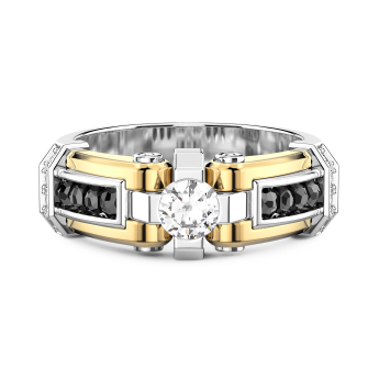 Anello uomo Zancan in oro 18kt e diamante solitario.