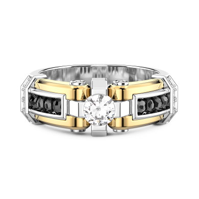 Anello uomo Zancan in oro 18kt e diamante solitario.