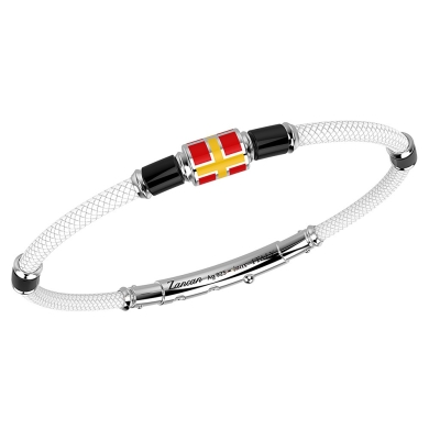 Zancan-Armband aus Kevlar mit nautischer Flagge aus emailliertem Silber.