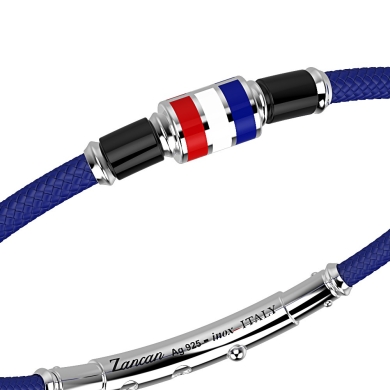 Zancan kevlar bracelet with lacquered silver nautical flag.