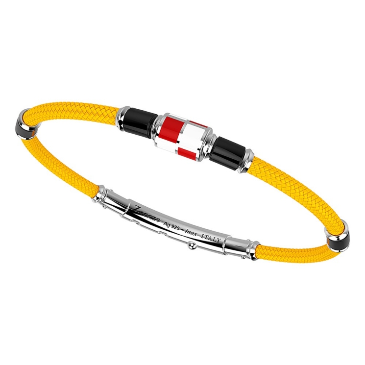 Zancan kevlar bracelet with lacquered silver nautical flag.