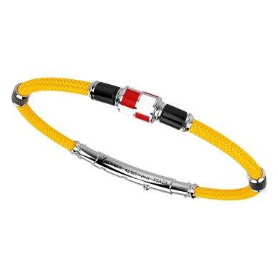 Zancan kevlar bracelet with lacquered silver nautical flag.