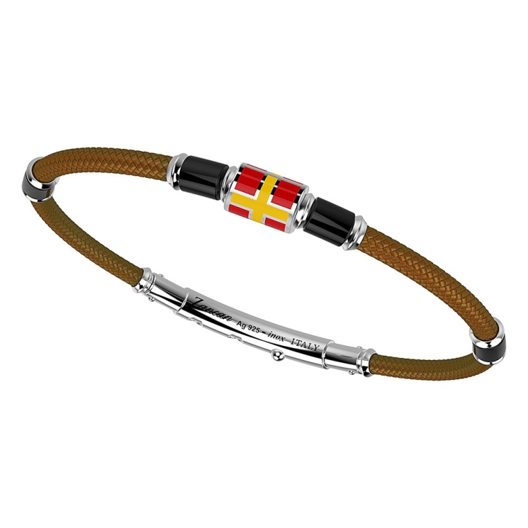 Zancan kevlar bracelet with lacquered silver nautical flag.